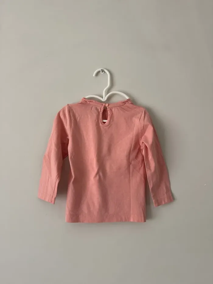 👚 t-shirt manche longue - bébé fille - 24 mois - 100% coton - kiabi- très bon état - photo numéro 4