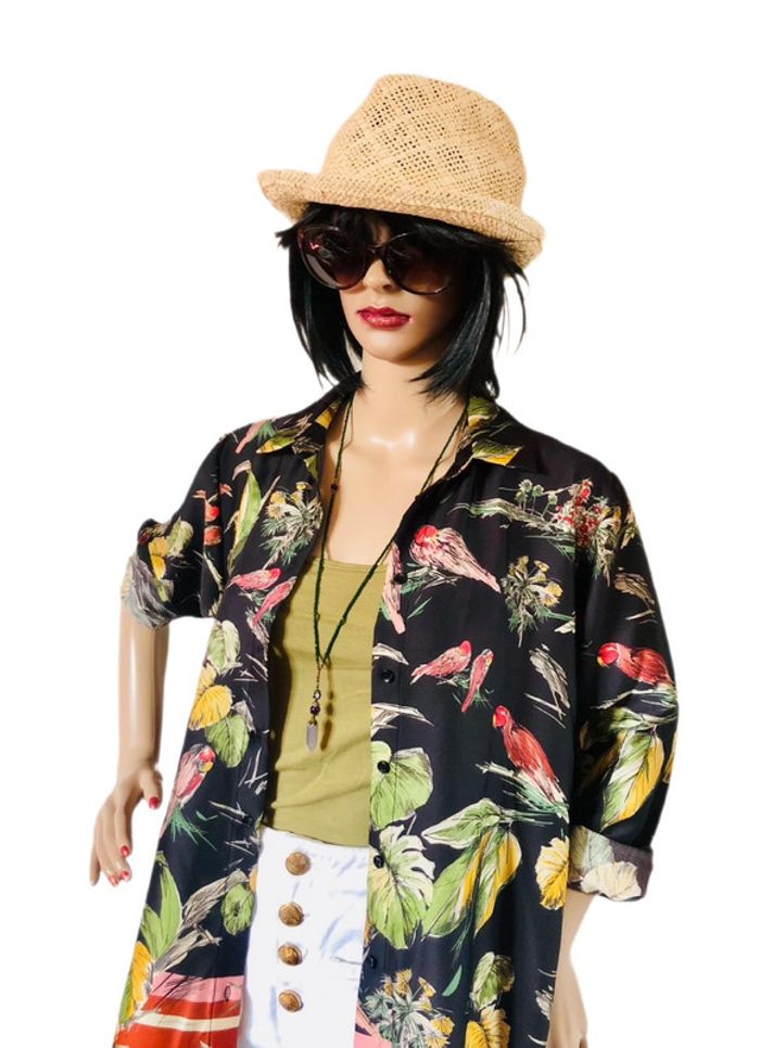 🌿🦜Chemise esprit Jungle Chic Zara tropical shirt🌿🦜 - photo numéro 6
