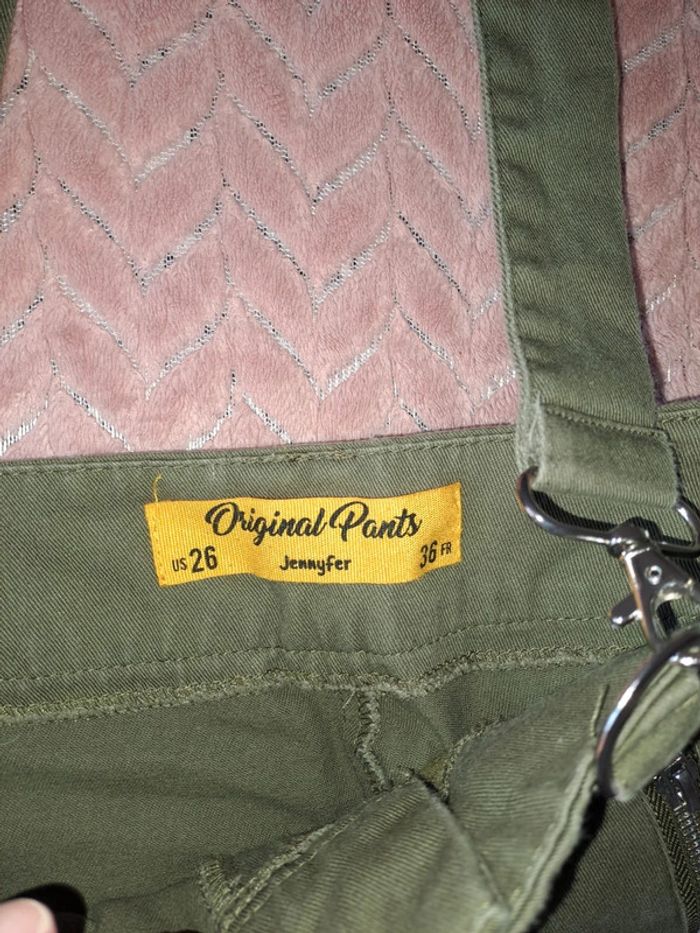 Pantalon femme 36 vert chinois baggy à bretelles neuf jamais porté Jennyfer - photo numéro 7