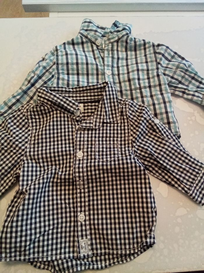 Lot 2 chemises manches longues garçon 3 mois