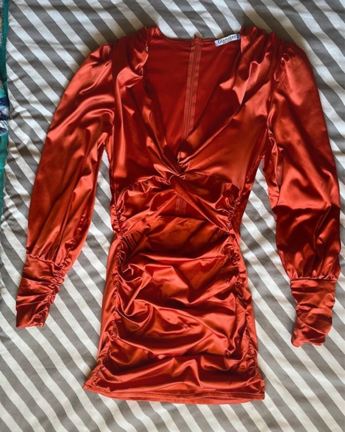 Robe courte orange/corail Boohoo - photo numéro 2