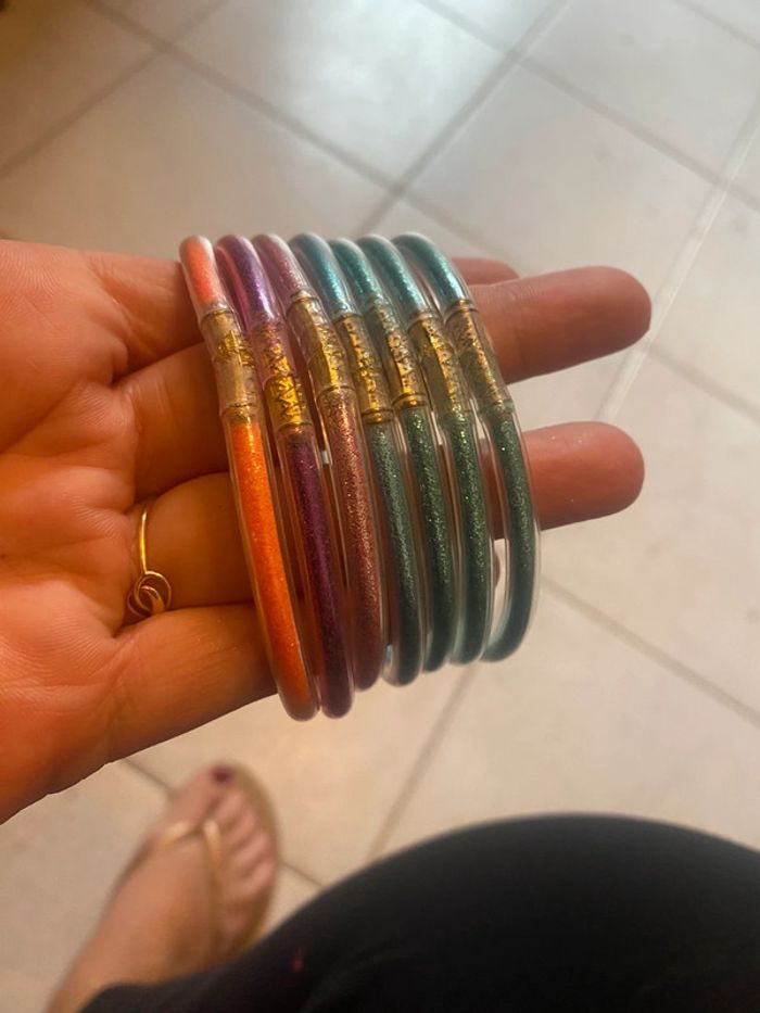 Bracelet plastique pailletés - photo numéro 2