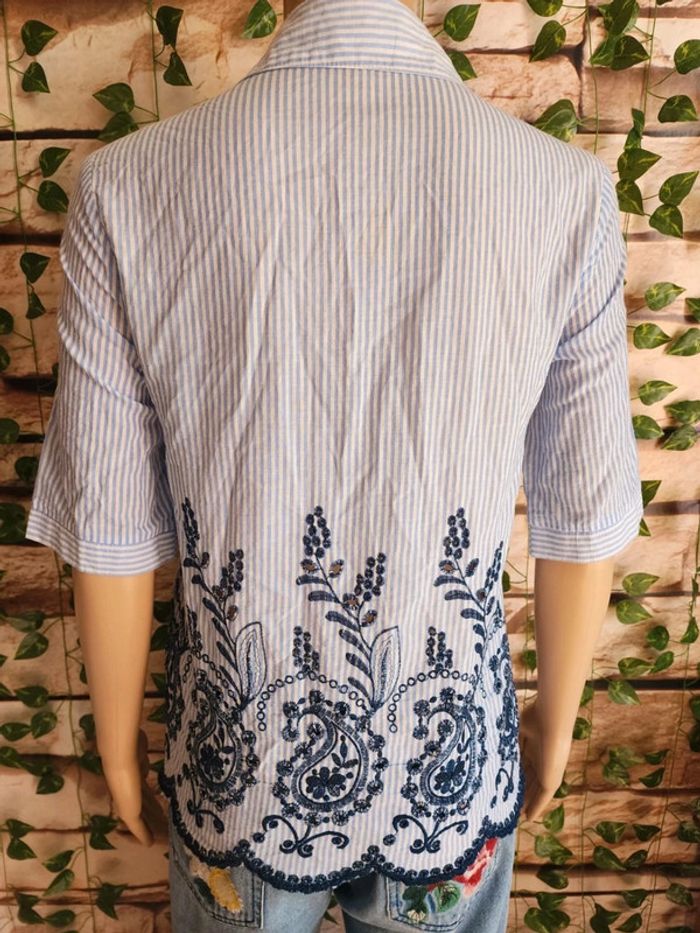 🌸Blouse rayée floral 100% coton Version Feminin Taille 36🌸 - photo numéro 5