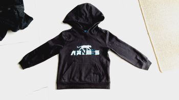 Vêtement garçon pull noir à capuche Airness 6 ans