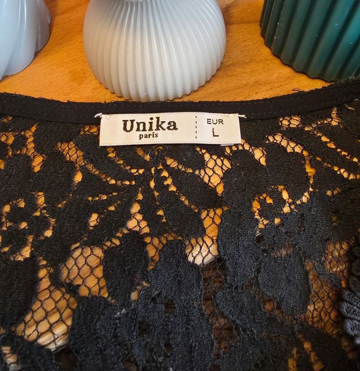 Tee-shirt sans manche en dentelle noir L - photo numéro 2