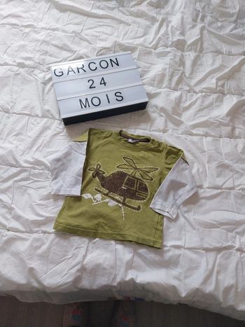 Tee-shirt manche longue garçon 24 mois