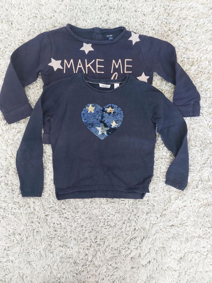 Lot 2 sweats/pulls 3 ans (Okaïdi et kiabi)