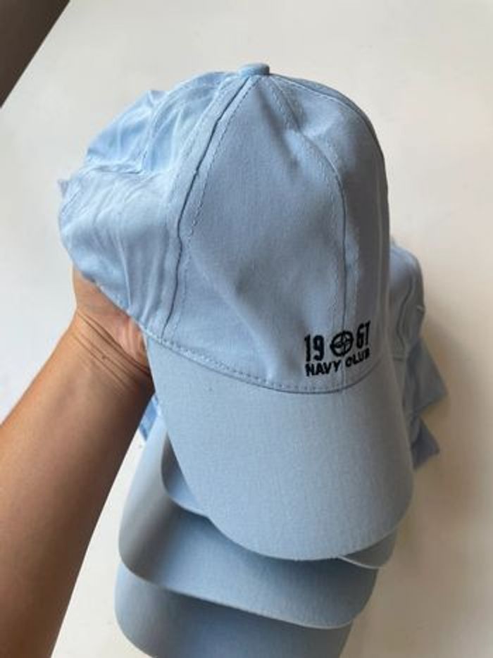 5 casquettes bleu identiques taille 57 en coton - photo numéro 2