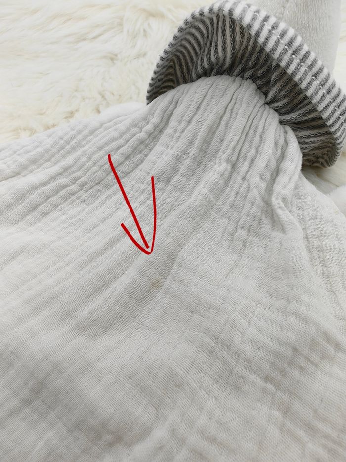 Doudou Lange semi plat Souris Blanc col rayé gris Zara Home - photo numéro 5