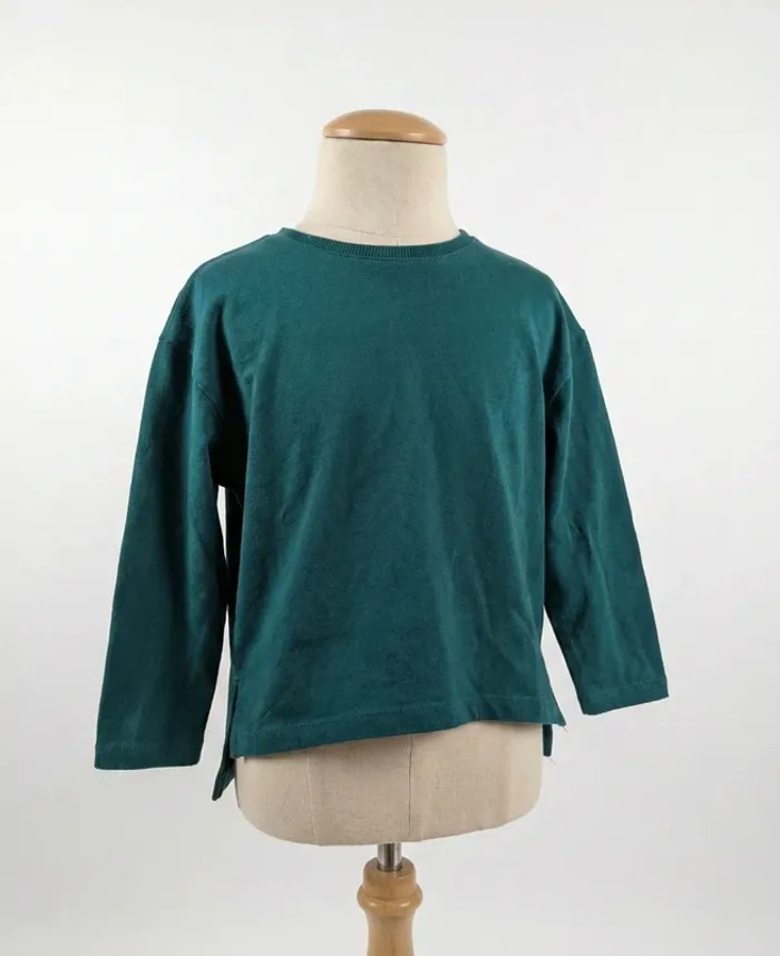 T-shirt manches longues Kiabi Vert Canard - 3 Ans - Coton Bio