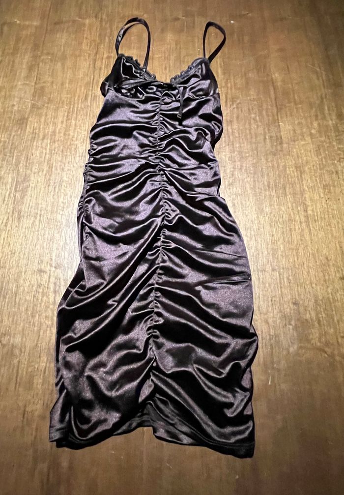 Robe soirée marron sirène à bretelles