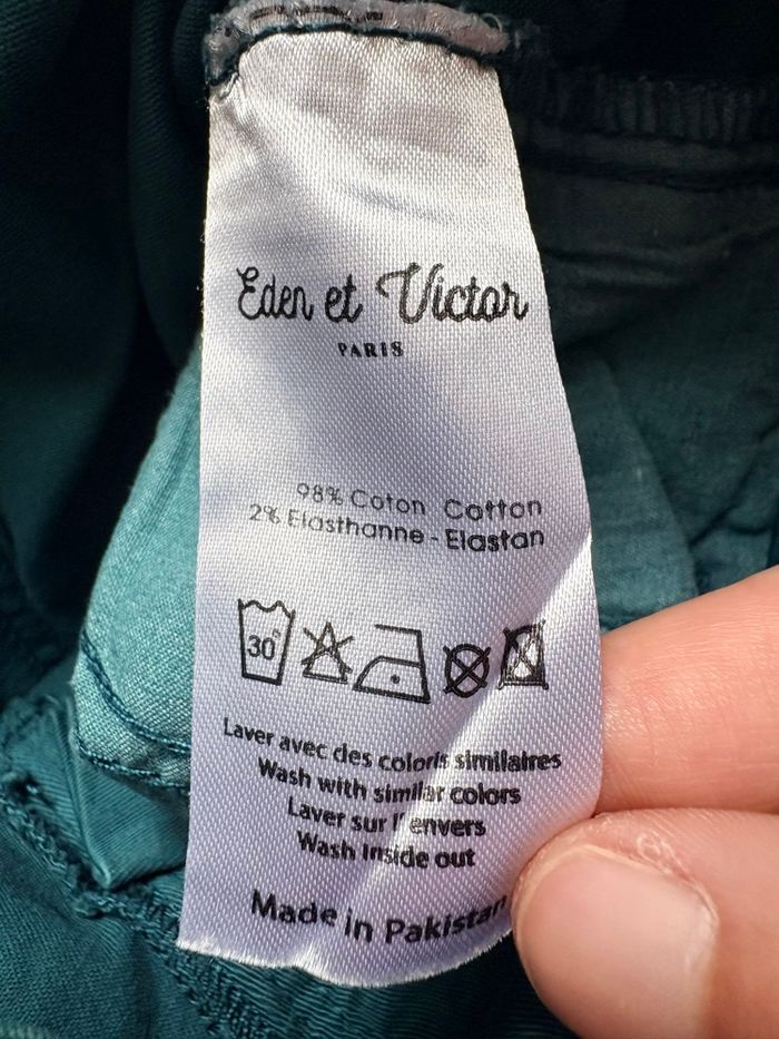 🌿 Short garçon Eden & Victor – 8 ans (128 cm) – Vert – TBE - photo numéro 4