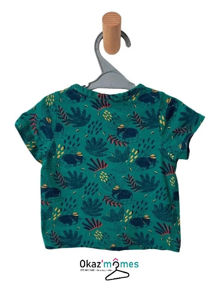 T-shirt vert (éléphants et feuilles) - Tape à l'oeil 9 mois - photo numéro 3