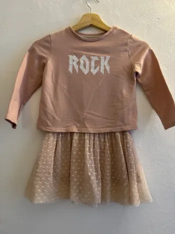 Bonjour robe pull  vieux rose  t 4/5 ans
