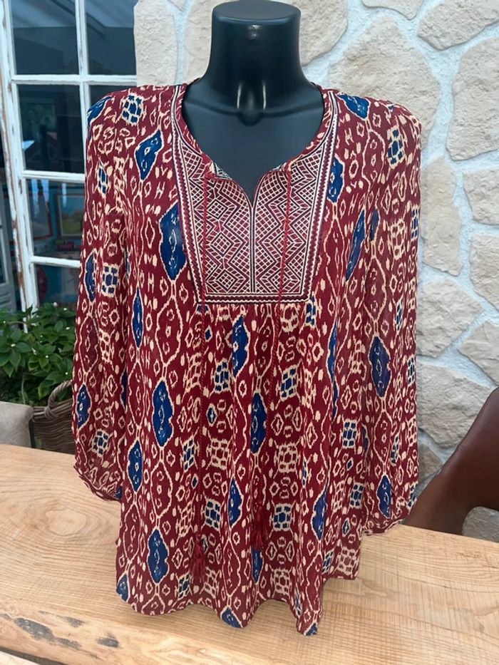 Ky création taille S M 36 38 blouse légère et fluide en voilage transparent femme