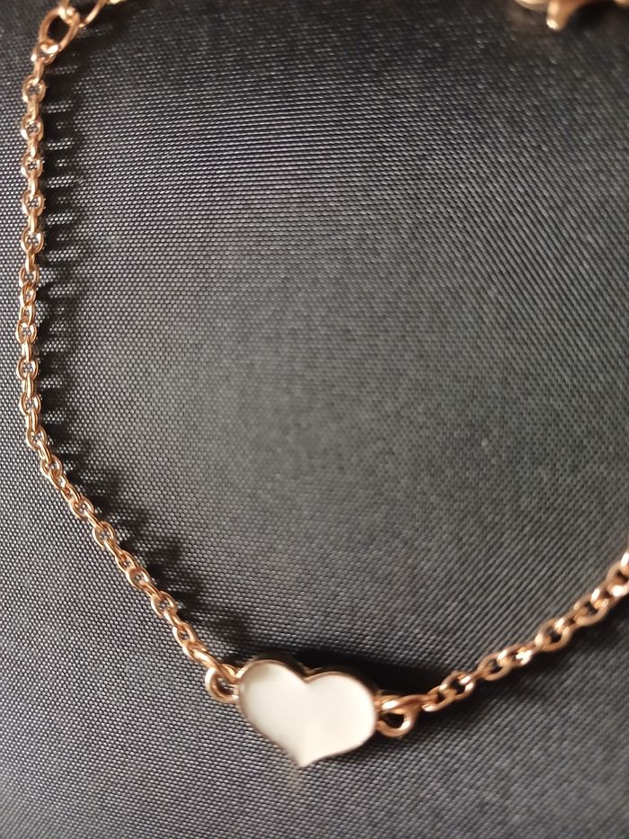Bracelet avec cœur beige - photo numéro 5