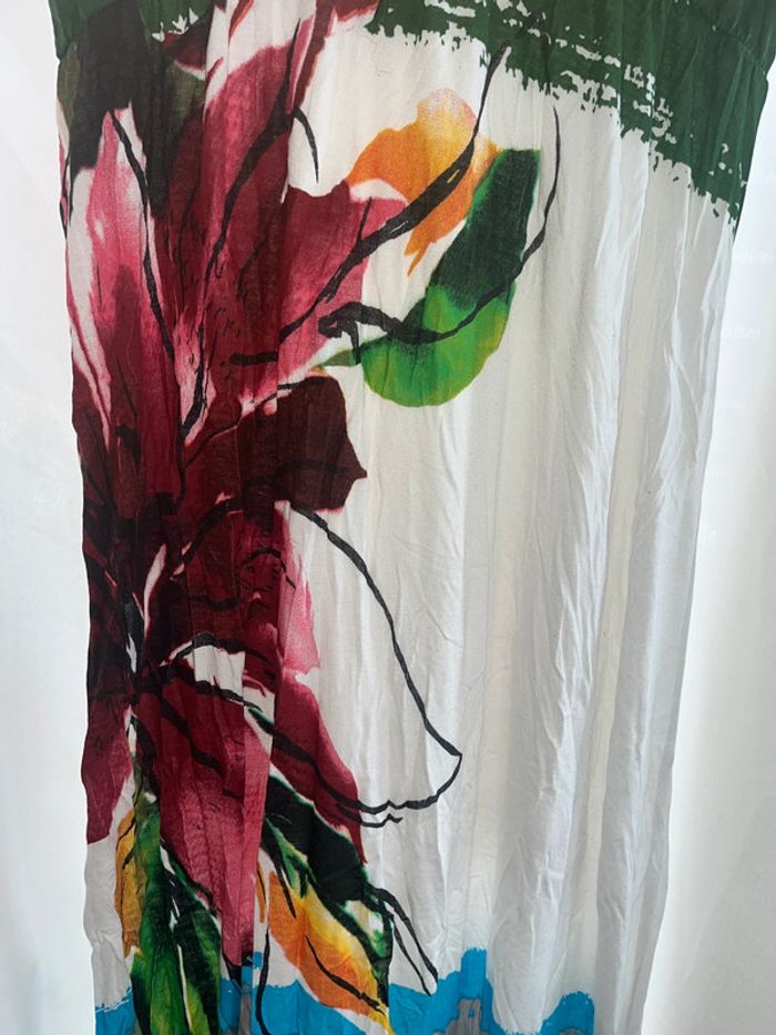 Robe longue blanche à fleurs - photo numéro 3