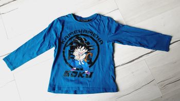 Vêtement garçon tee-shirt manches longues bleu Vert Dragon Ball San Goku 5 ans