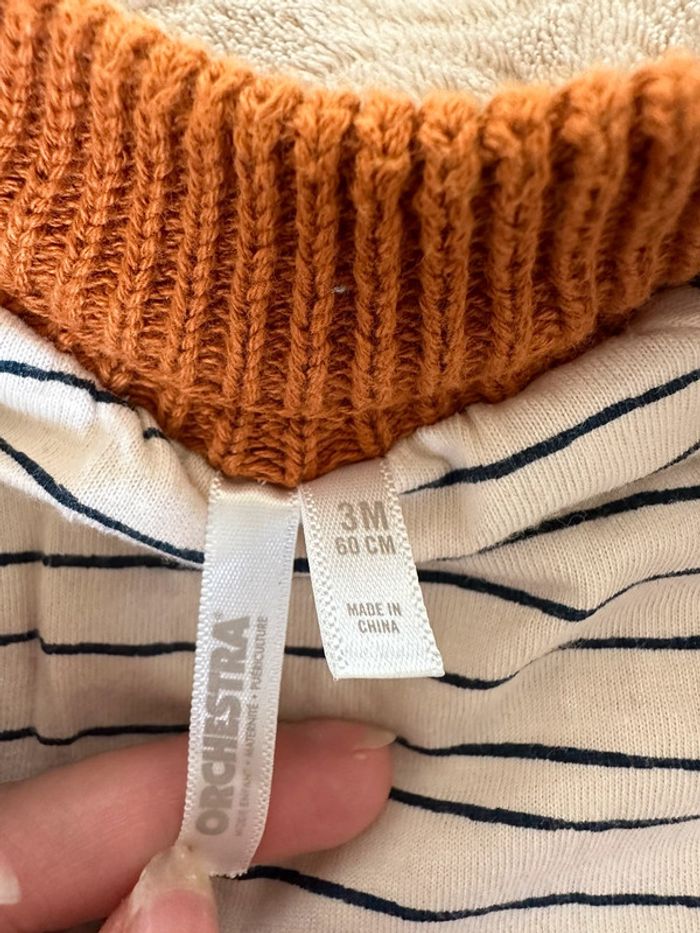 Gilet en tricot point mousse badge brodé ourson pour bébé garçon 3 mois Orchestra - photo numéro 8