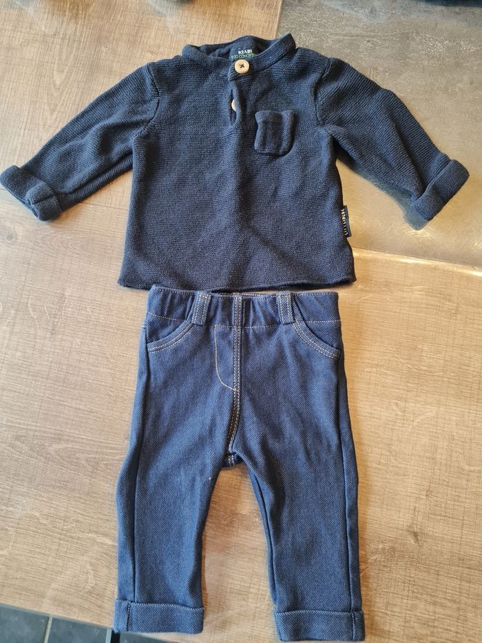 Ensemble jean haut manche 3/4 1 mois