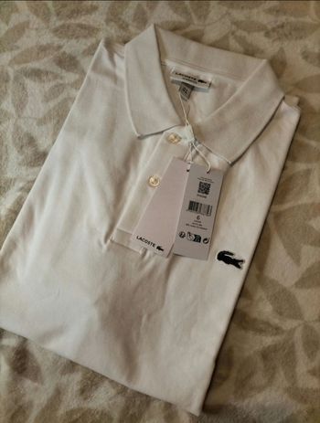 Polo homme lacoste classic fit taille XL(6) blanc coton authentique 50€