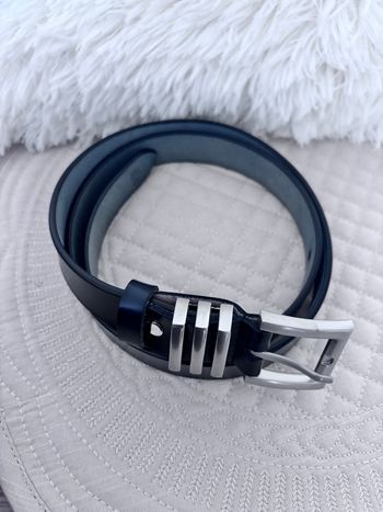 Ceinture bleu nuit en cuir pour homme 105cm