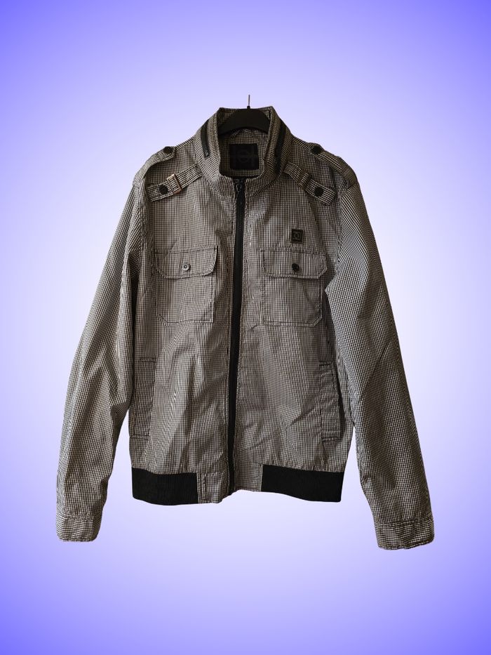 Veste Coupe Blouson style Ubain Militaire avec Épaulettes et Poches Plaquées Taille 40 L - photo numéro 2
