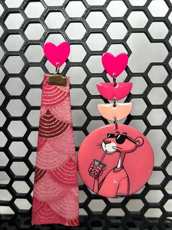 Boucles d’oreilles - Panthère rose