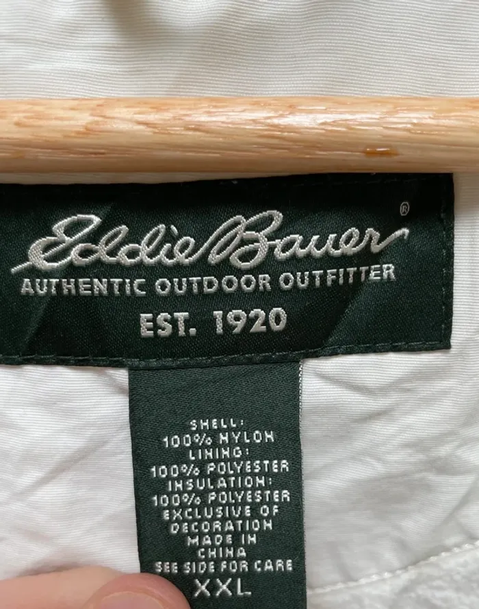 Eddie Bauer Cream Zipped Hoodie Coat Mens XXL - photo numéro 2