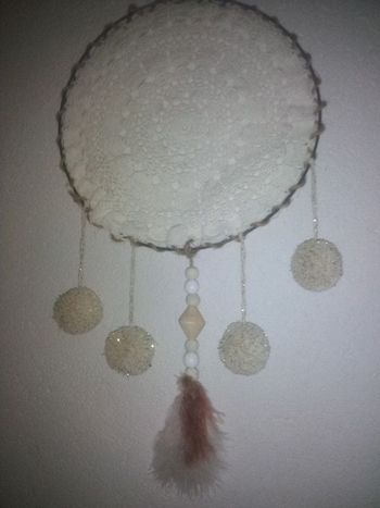 Attrape rêve cercle 25 cm avec napperon à l'intérieur