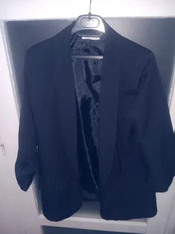 Veste blazer noir taille m femme élégante col tailleur