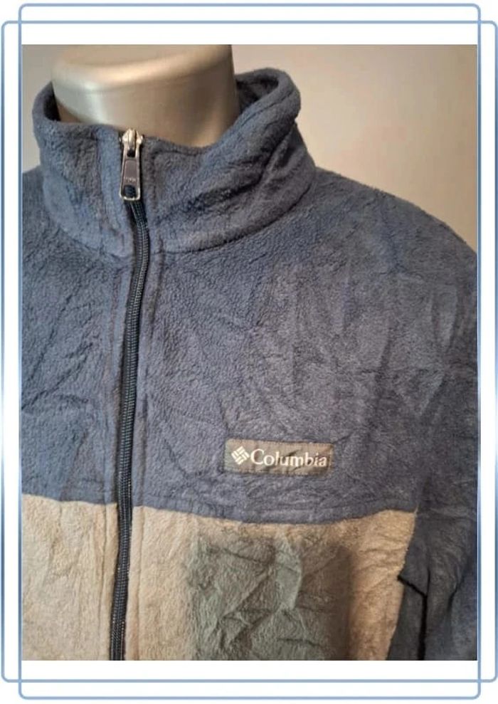polaire full zip columbia bleu et gris homme - taille L (274) - photo numéro 3
