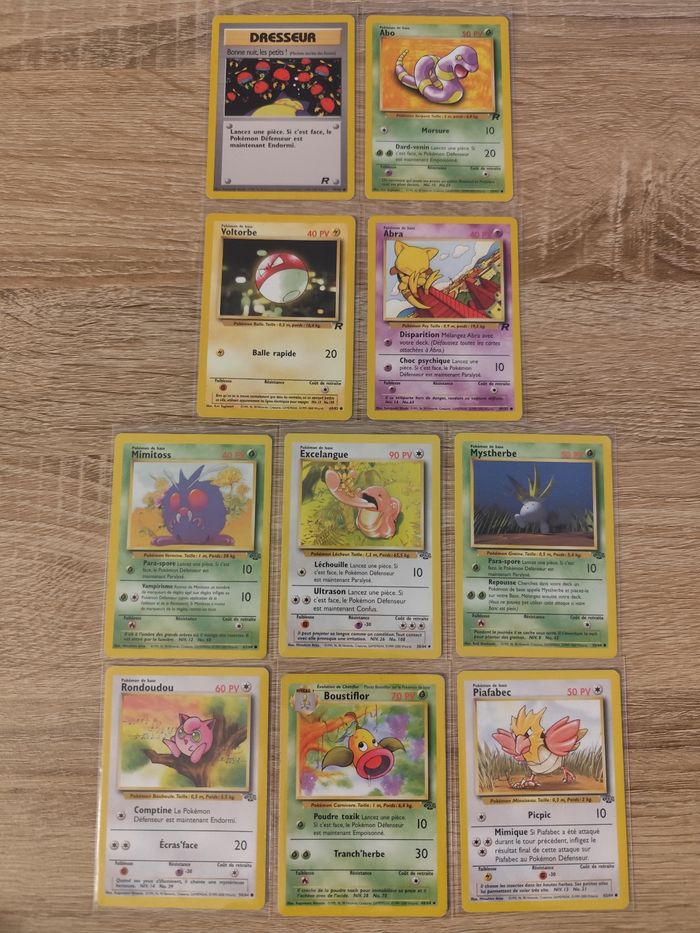 Lot 10 cartes Pokémon anciennes Jungle Rocket wizards of the coast vintage