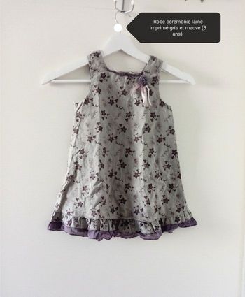 Robe cérémonie laine , grise et violet fille, 3 ans orchestra