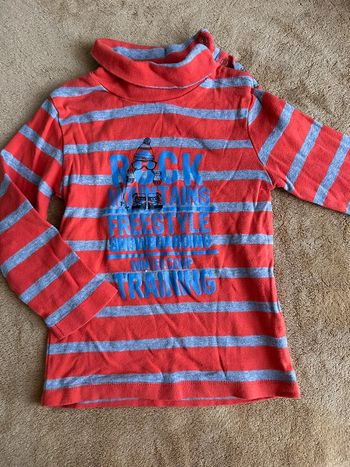 Teeshirt manches longues col montant orange 4 ans