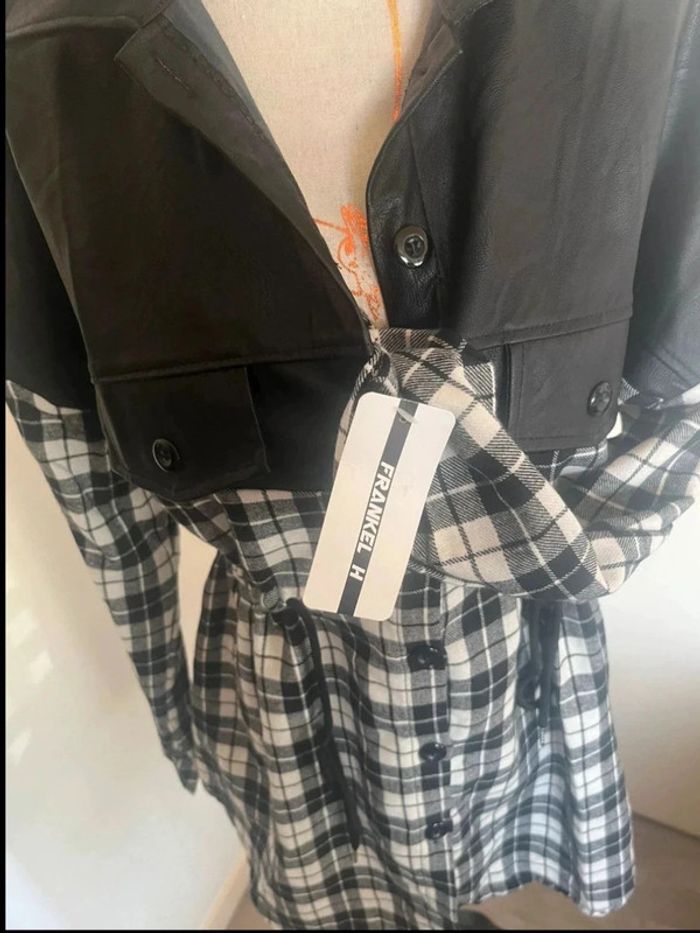 Très belle chemise tunique blouse simili cuir taille unique neuf - photo numéro 3