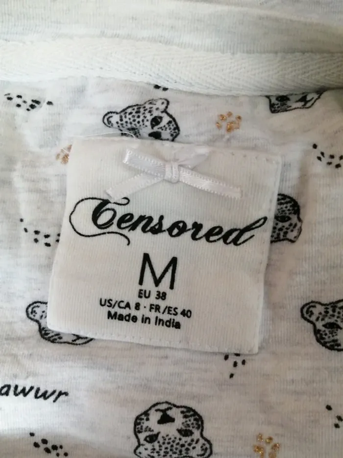 Ensemble de pyjama Tee-shirt et pantalon beige à motifs tête jaguar / cendored / (M-L) - photo numéro 11