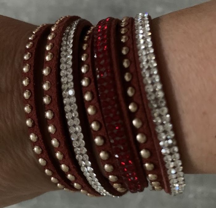 Bracelet multi rangs rouge - photo numéro 2