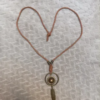 Collier sautoir bohème plume