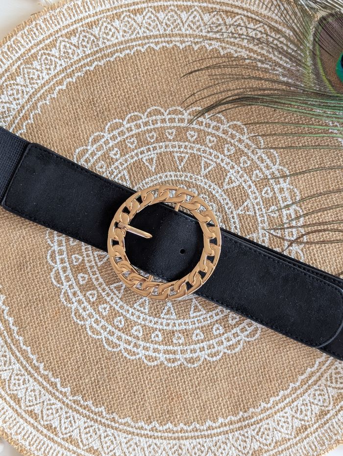 Ceinture élastique Denver noir et doré - photo numéro 2