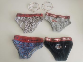 Lot de 4 slips petit beguin 2/3ans thème pompier
