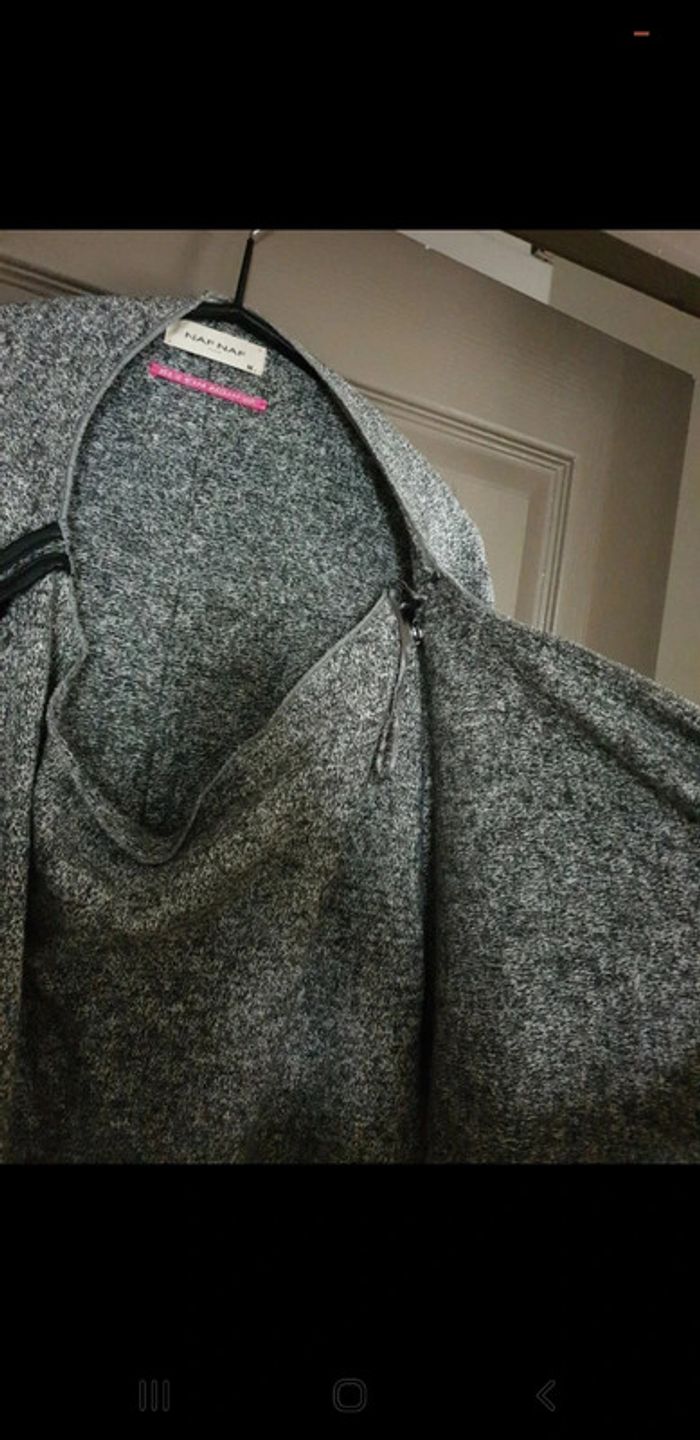 Poncho "Naf Naf" gris moucheté - photo numéro 5
