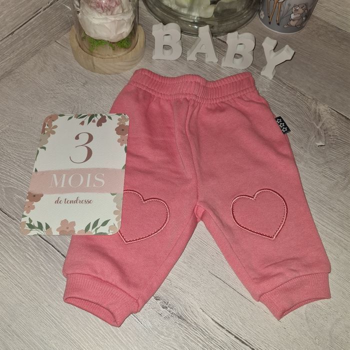 Lot de 2 pantalons joggings cœur 3 mois - photo numéro 2