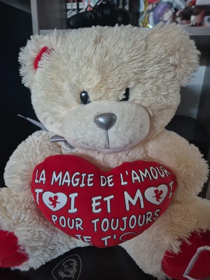 Peluche Ours coeur - photo numéro 2