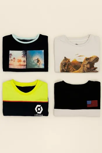 Lot de 5 t-shirts garçon 6/8 ans – Idéal pour la rentrée