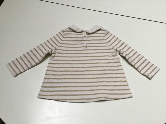 Marinière doré avec col petit bateau 12 mois - photo numéro 2