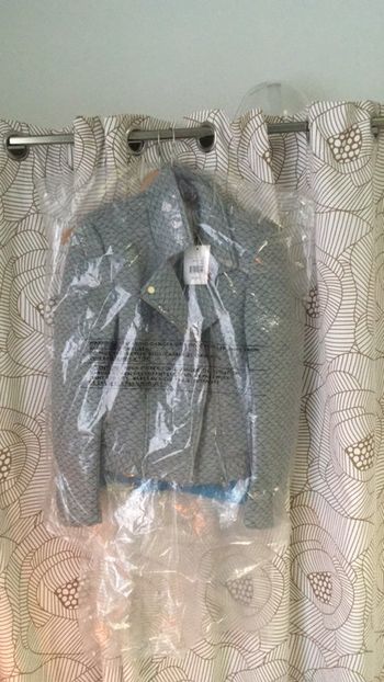 Veste imprimé bleu et gris naf naf