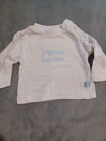 Tee-shirt manche longues j'aime ma maman 60 cm
