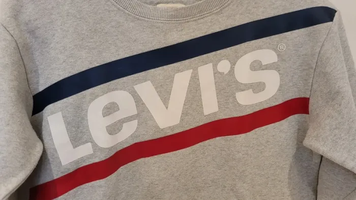 Pull gris légèrement pailleté Levi's 66% coton - photo numéro 4