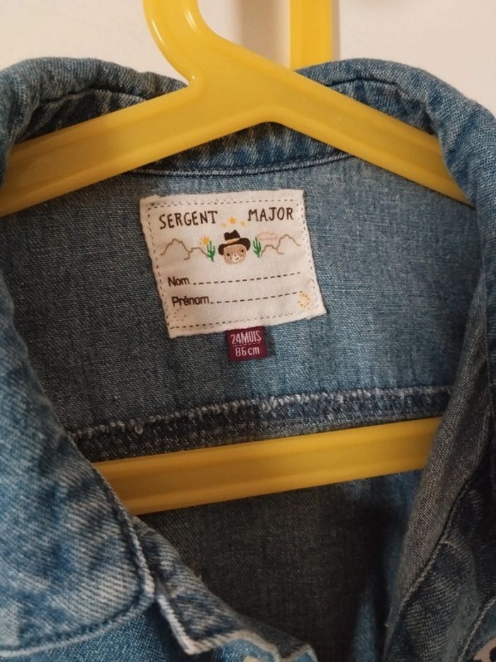 Veste jean chat sergent major 86 cm - photo numéro 2